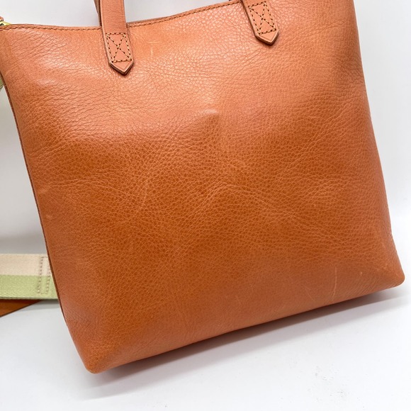 MADEWELL The Zip Top Transport Crossbody Bag Striped Edition Desert Camel NWT - Picture 5 of 11